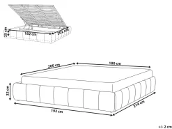 Letto con ottomano senza testata Bouclé GENAS 180 x 200 cm Bianco sporco