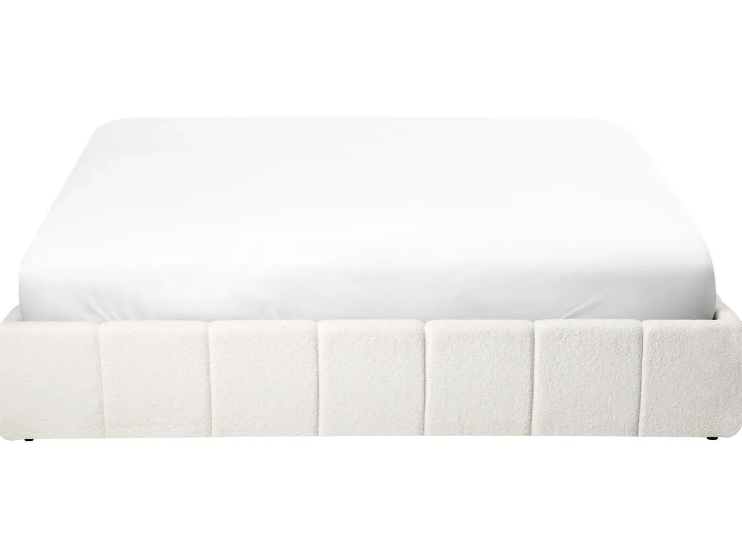 Letto con ottomano senza testata Bouclé GENAS 180 x 200 cm Bianco sporco