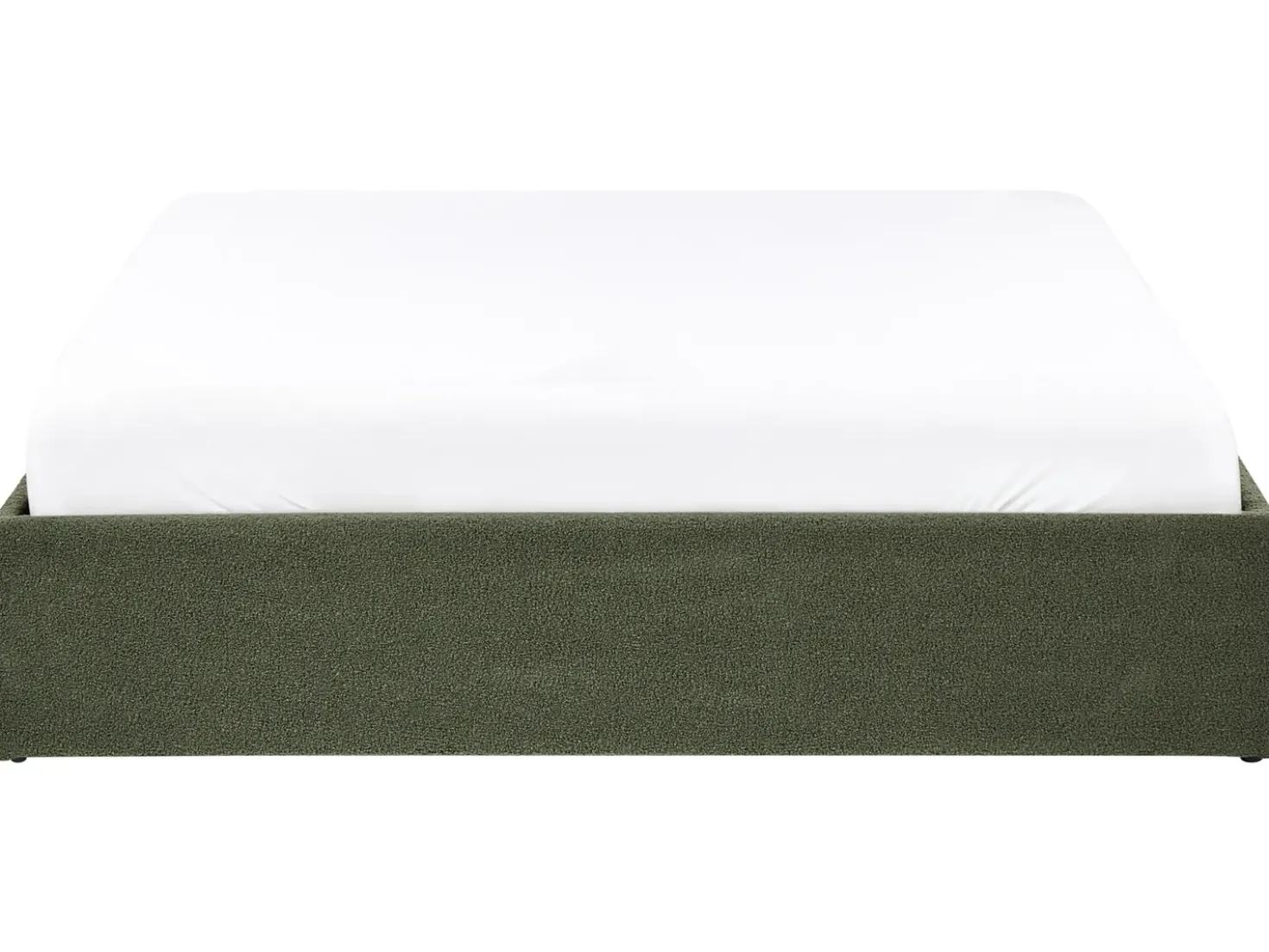 Letto con ottomano senza testata Bouclé DINAN 160 x 200 cm Verde scuro