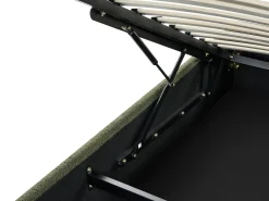 Letto con ottomano senza testata Bouclé DINAN 160 x 200 cm Verde scuro