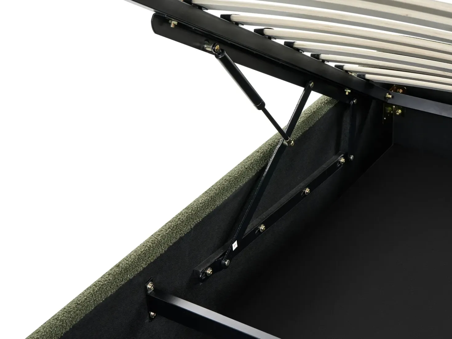 Letto con ottomano senza testata Bouclé DINAN 160 x 200 cm Verde scuro