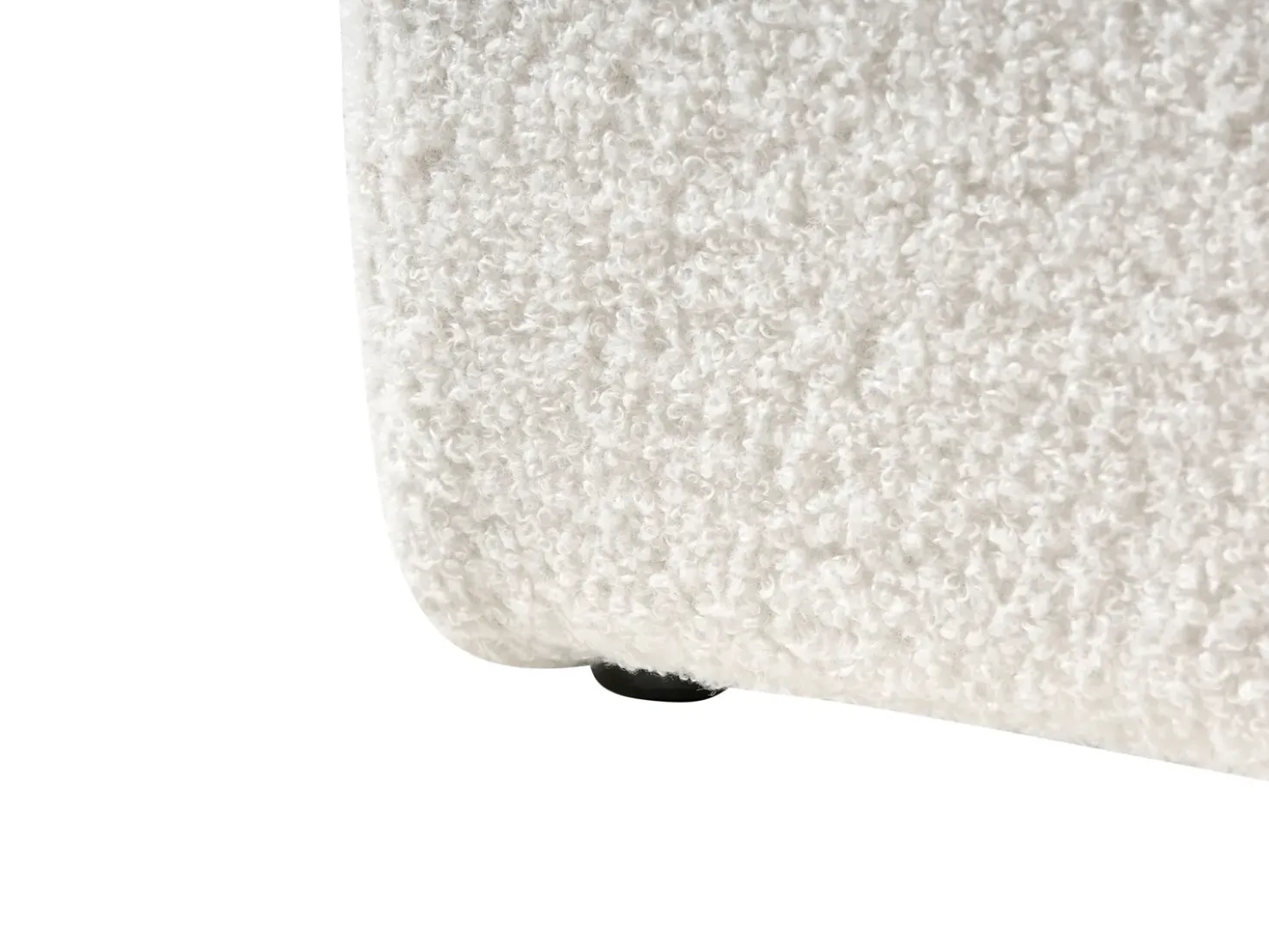 Letto con ottomano senza testata Bouclé DINAN 90 x 200 cm Bianco sporco