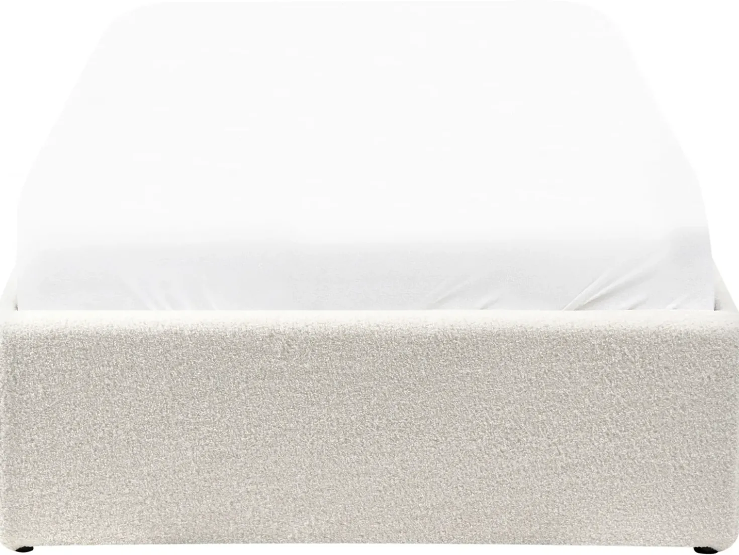 Letto con ottomano senza testata Bouclé DINAN 90 x 200 cm Bianco sporco