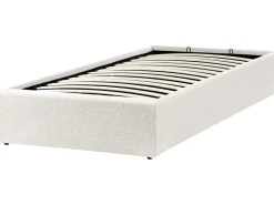 Letto con ottomano senza testata Bouclé DINAN 90 x 200 cm Bianco sporco