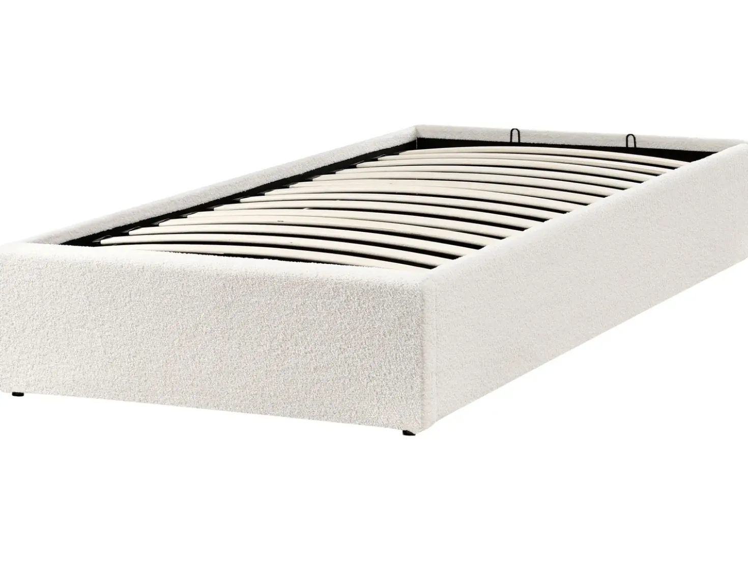 Letto con ottomano senza testata Bouclé DINAN 90 x 200 cm Bianco sporco