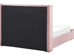 Letto con panca contenitore Velluto NOYERS 140 x 200 cm Rosa