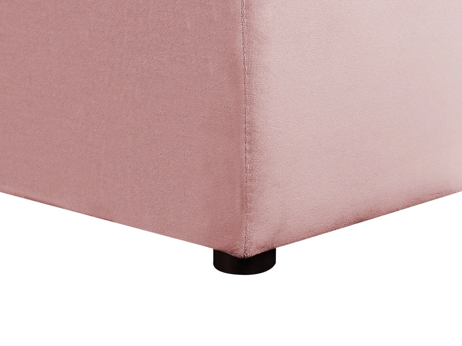 Letto con panca contenitore Velluto NOYERS 140 x 200 cm Rosa