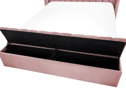 Letto con panca contenitore Velluto NOYERS 140 x 200 cm Rosa