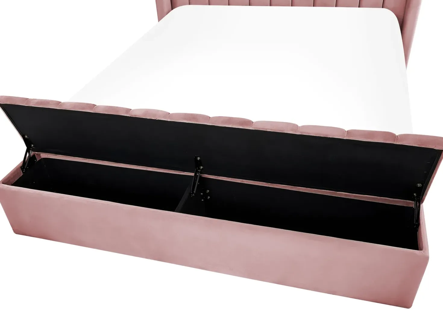 Letto con panca contenitore Velluto NOYERS 140 x 200 cm Rosa