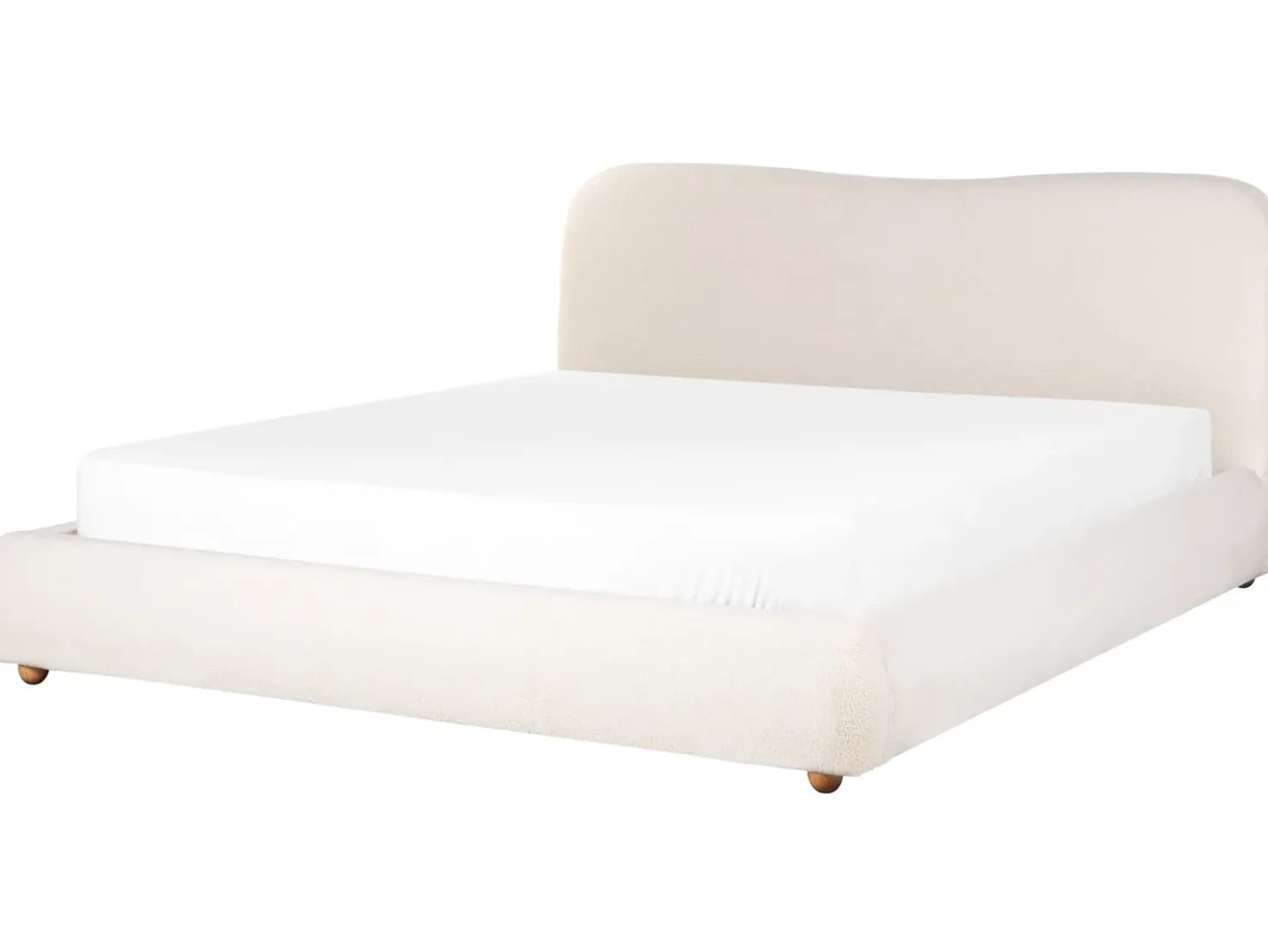 Letto contenitore Bouclé BLAGNAC 180 x 200 cm Bianco sporco