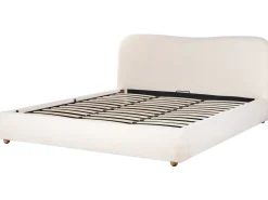 Letto contenitore Bouclé BLAGNAC 180 x 200 cm Bianco sporco