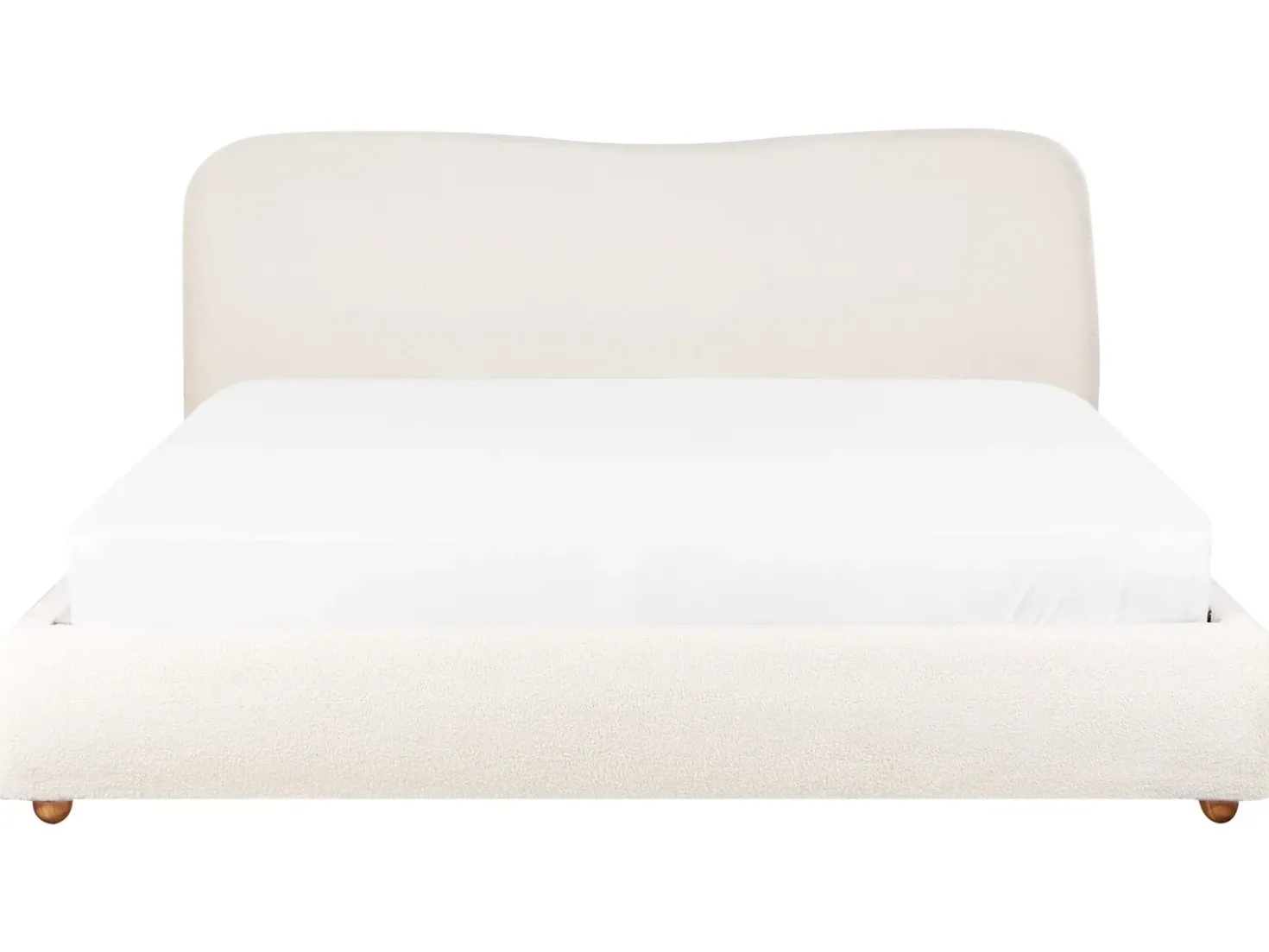 Letto contenitore Bouclé BLAGNAC 180 x 200 cm Bianco sporco