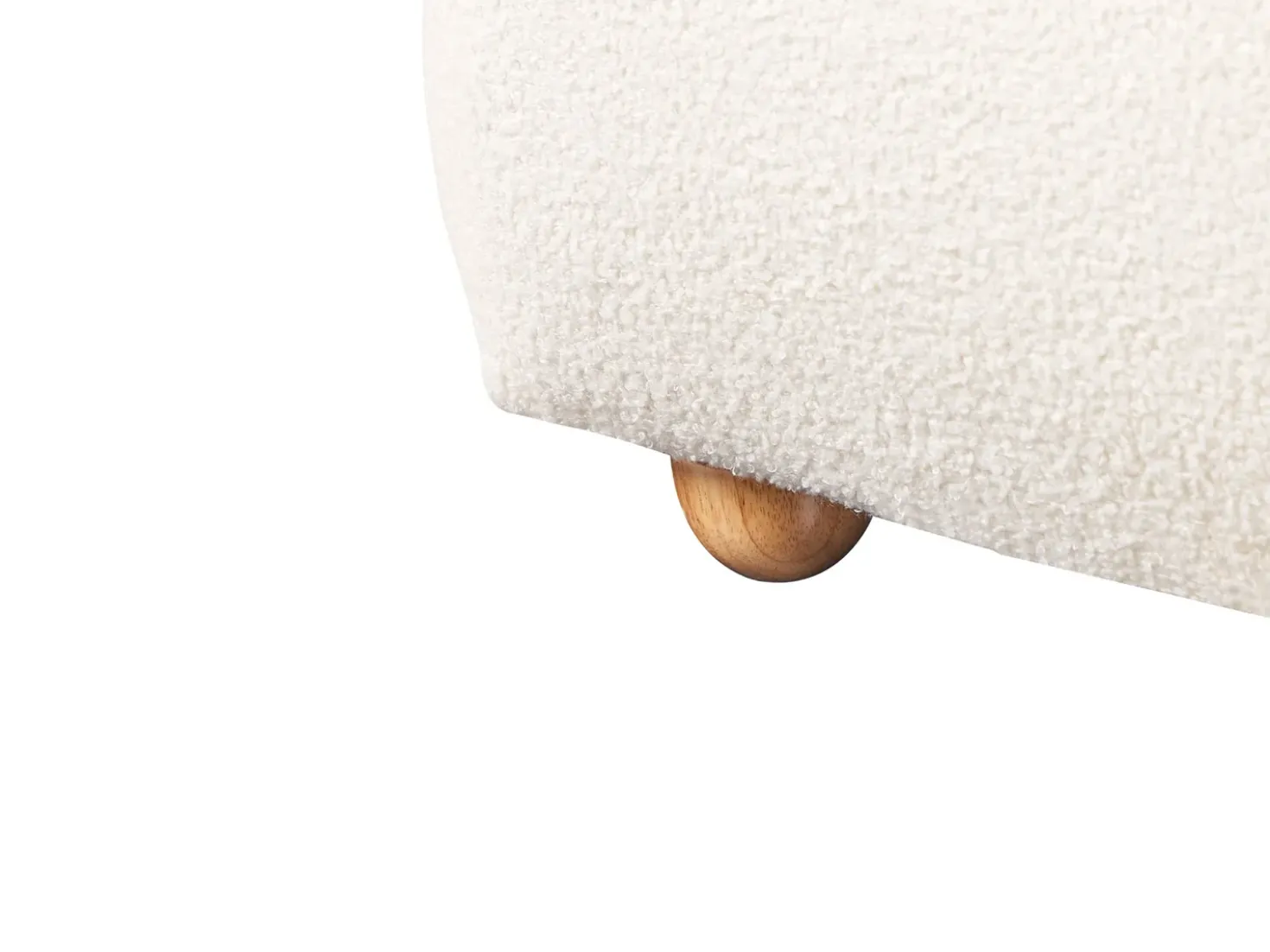 Letto contenitore Bouclé BLAGNAC 180 x 200 cm Bianco sporco