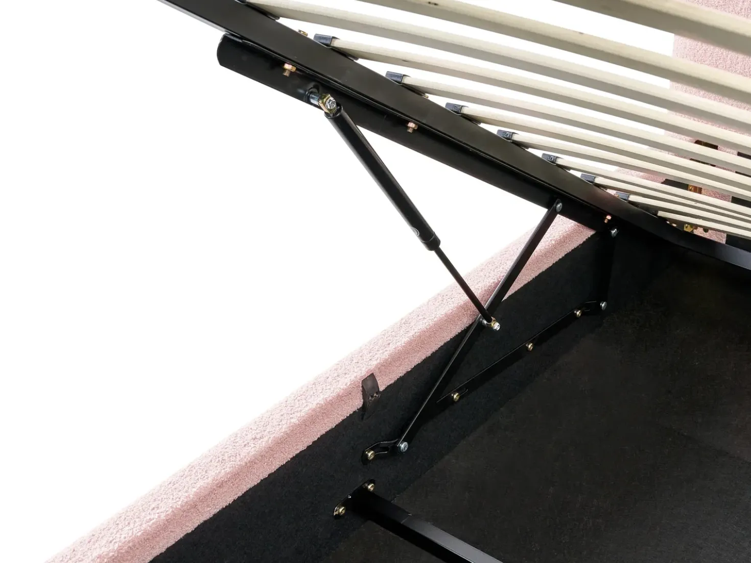 Letto contenitore Bouclé BLAGNAC 90 x 200 cm Rosa