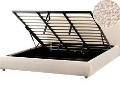 Letto contenitore Bouclé BLAGNAC 180 x 200 cm Beige chiaro
