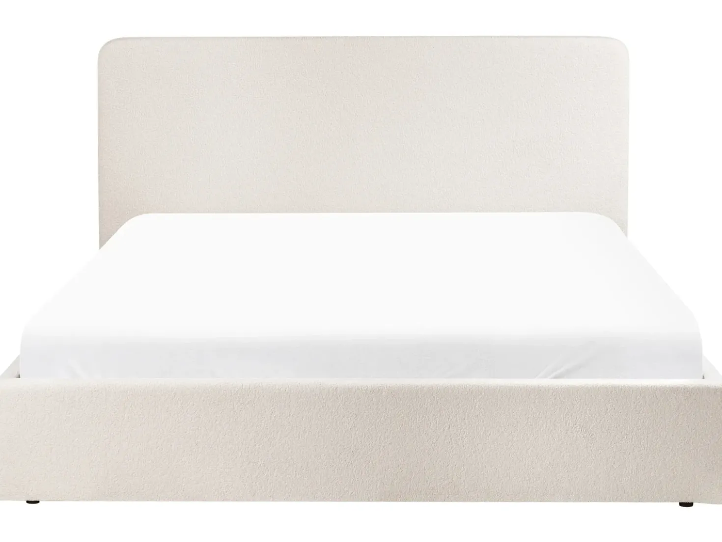 Letto contenitore Bouclé BRENON 180 x 200 cm Bianco sporco