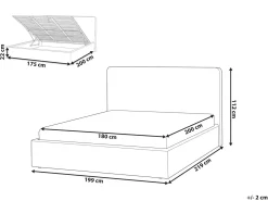 Letto contenitore Bouclé BRENON 180 x 200 cm Bianco sporco