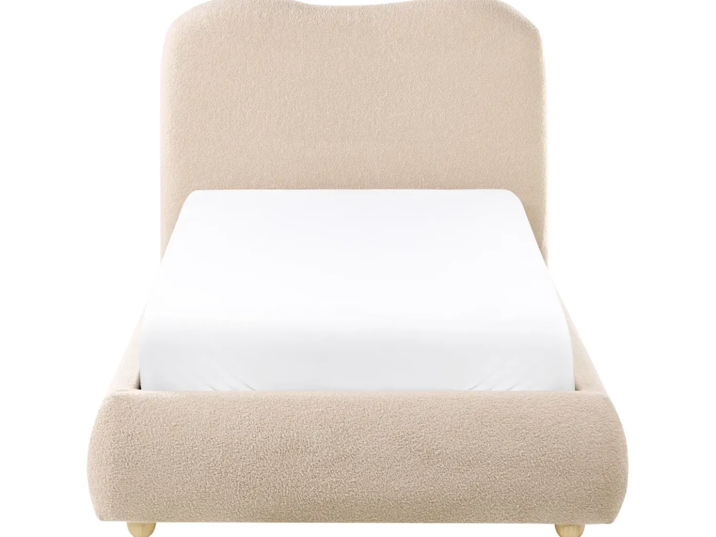 Letto contenitore Bouclé BLAGNAC 90 x 200 cm Beige