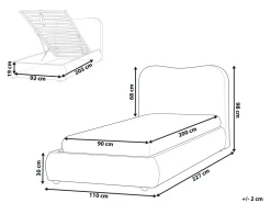 Letto contenitore Bouclé BLAGNAC 90 x 200 cm Beige