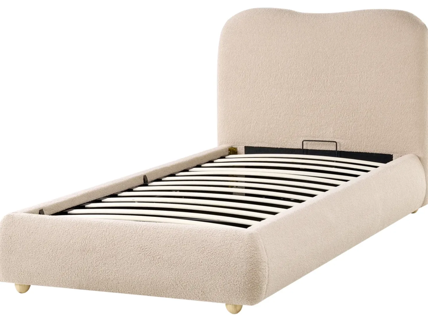 Letto contenitore Bouclé BLAGNAC 90 x 200 cm Beige