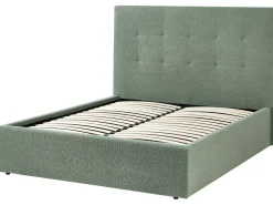 Letto contenitore Bouclé LORIENT 140 x 200 cm Verde