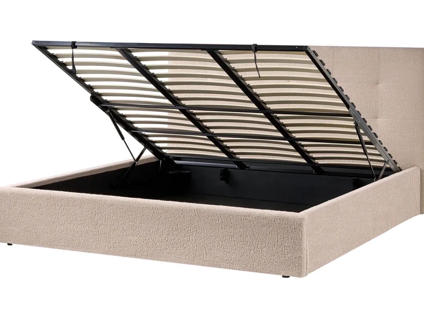 Letto contenitore Bouclé LORIENT 180 x 200 cm Beige
