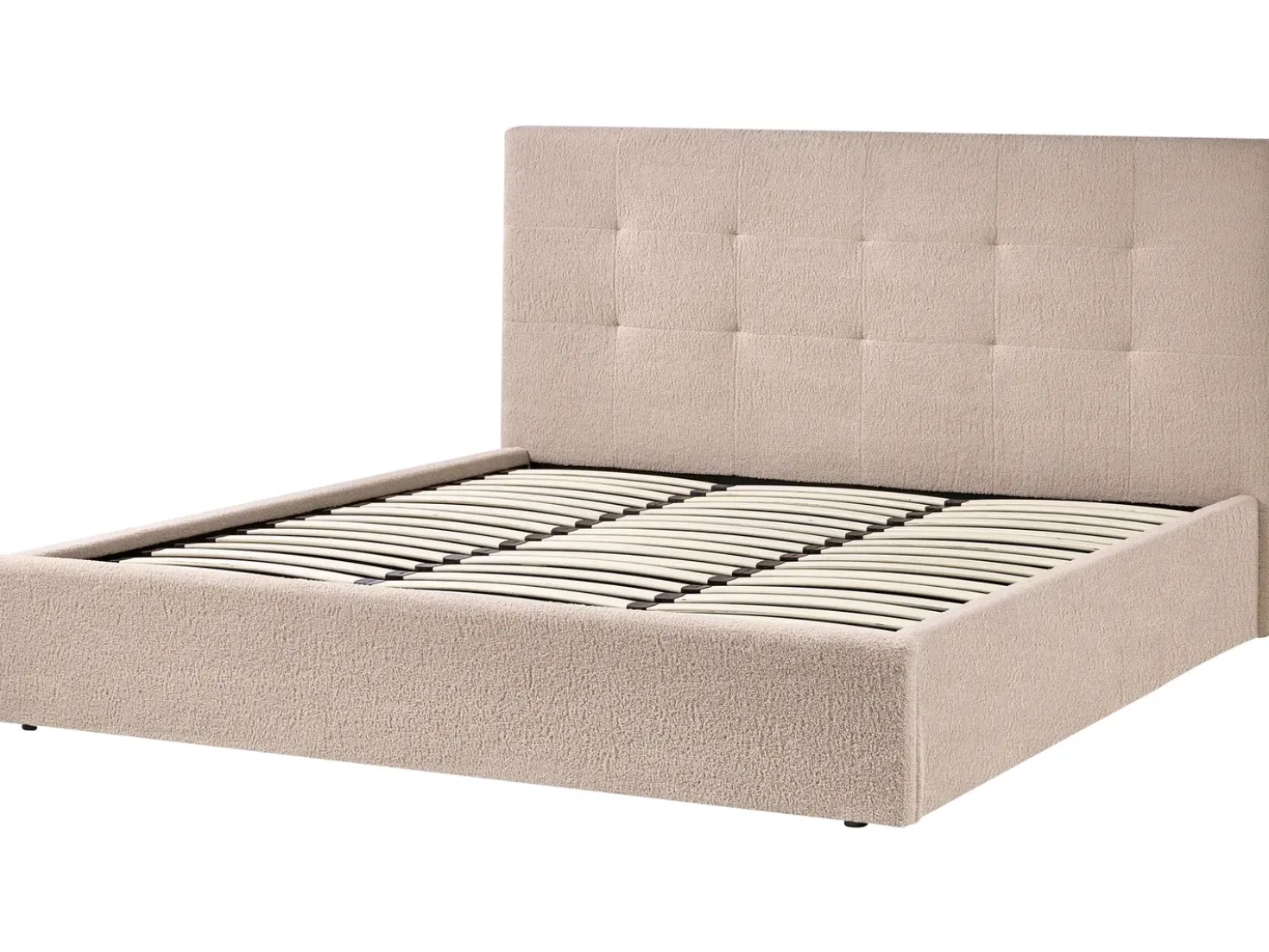 Letto contenitore Bouclé LORIENT 180 x 200 cm Beige