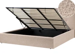 Letto contenitore Bouclé LORIENT 180 x 200 cm Beige