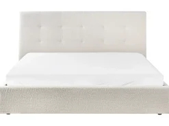 Letto contenitore Bouclé LORIENT 180 x 200 cm Bianco sporco