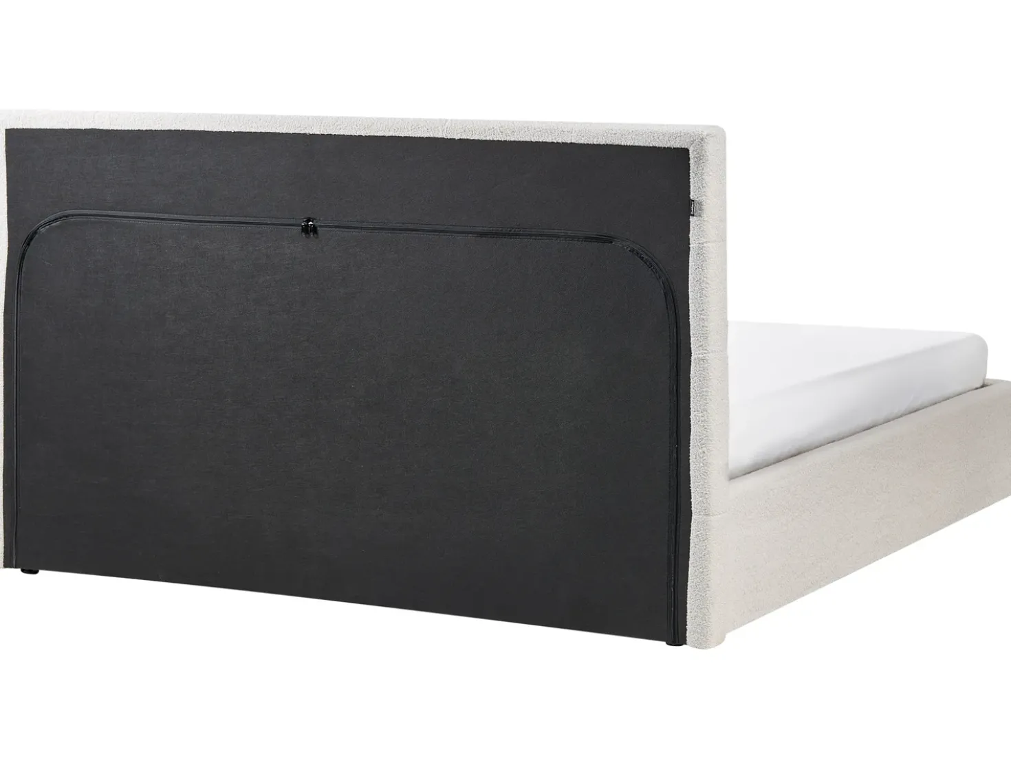 Letto contenitore Bouclé LORIENT 180 x 200 cm Bianco sporco