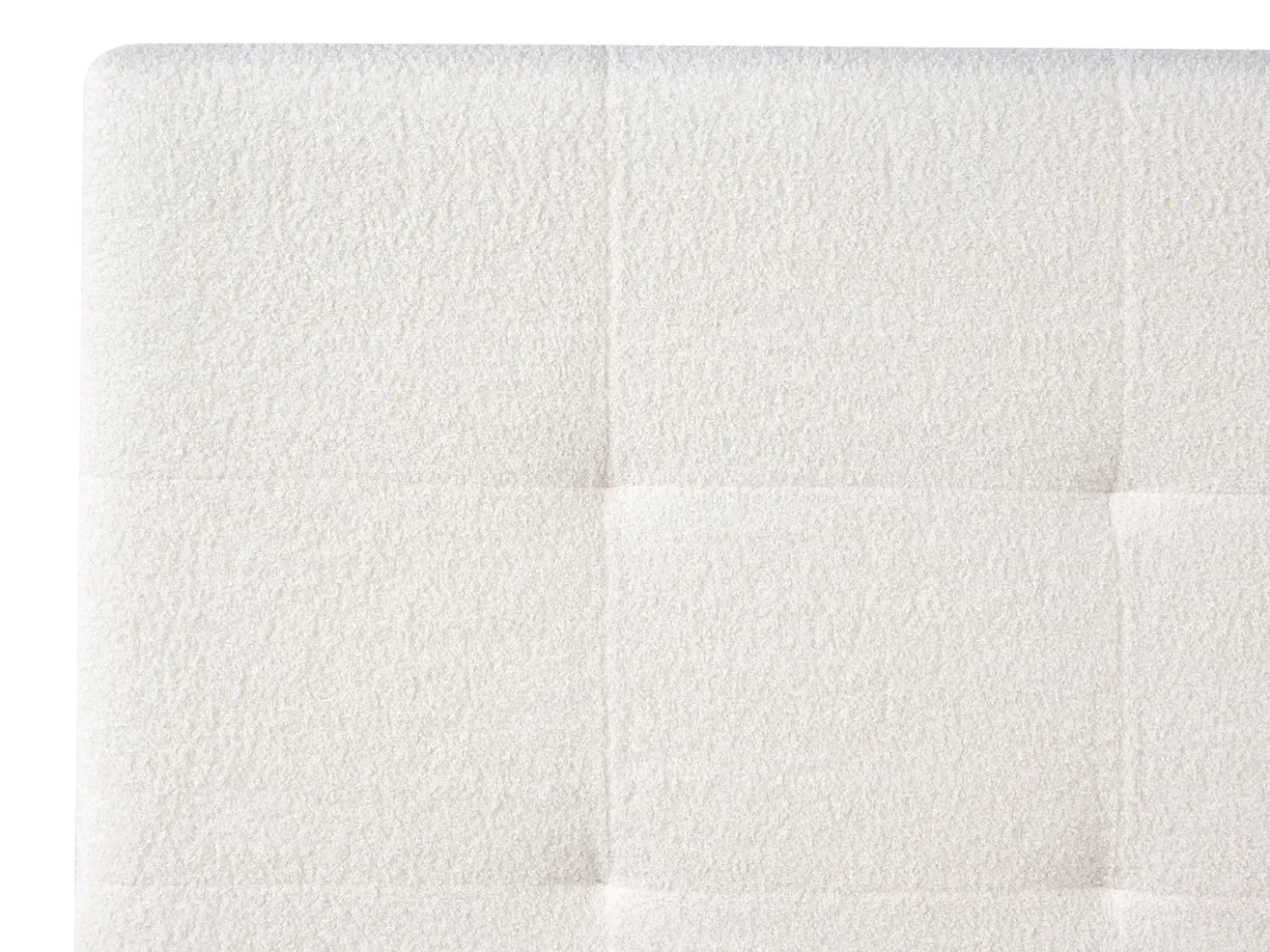 Letto contenitore Bouclé LORIENT 180 x 200 cm Bianco sporco