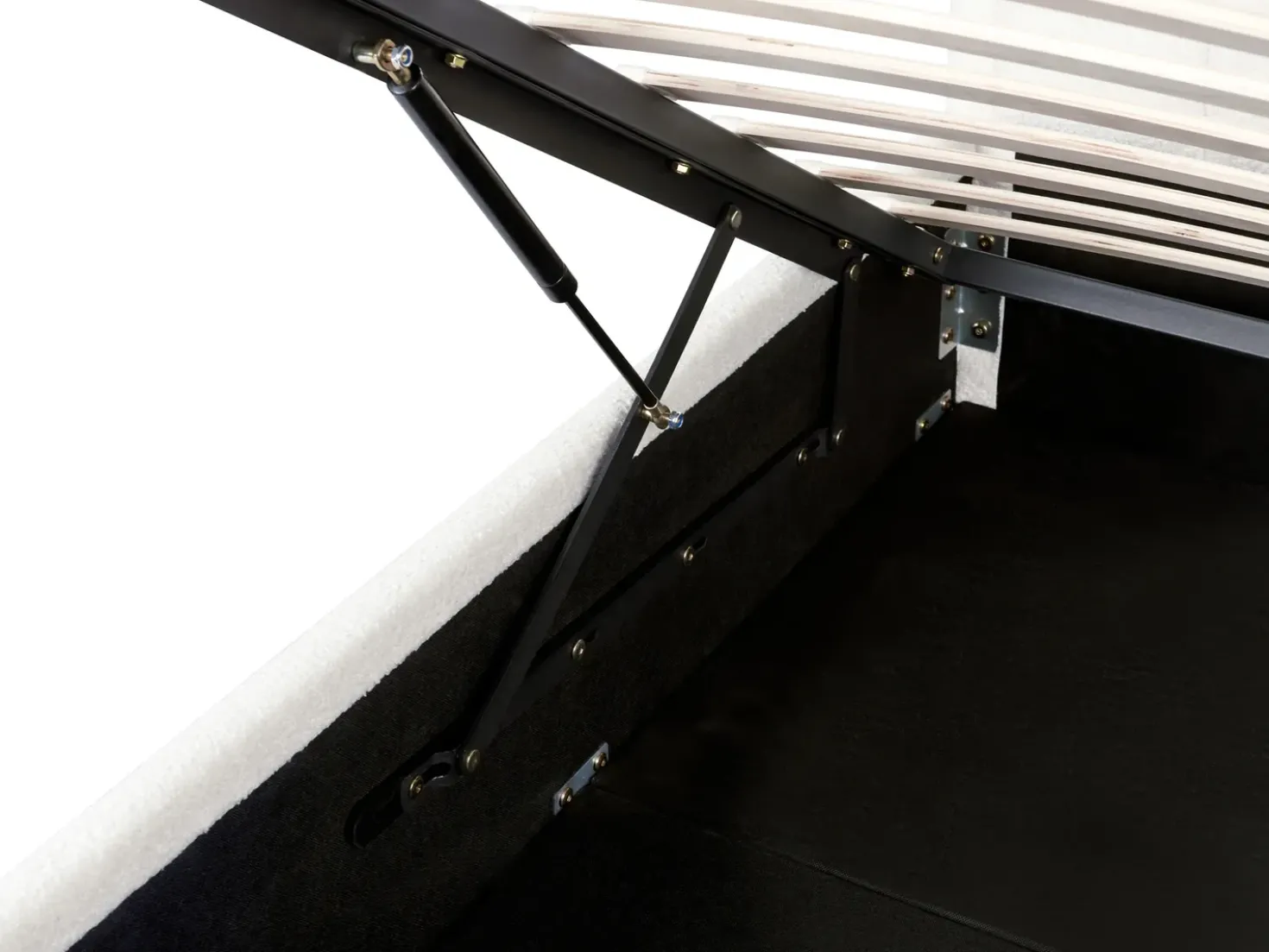 Letto contenitore Bouclé MONTLAUR 140 x 200 cm Bianco