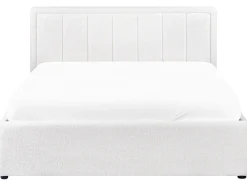 Letto contenitore Bouclé MONTLAUR 140 x 200 cm Bianco