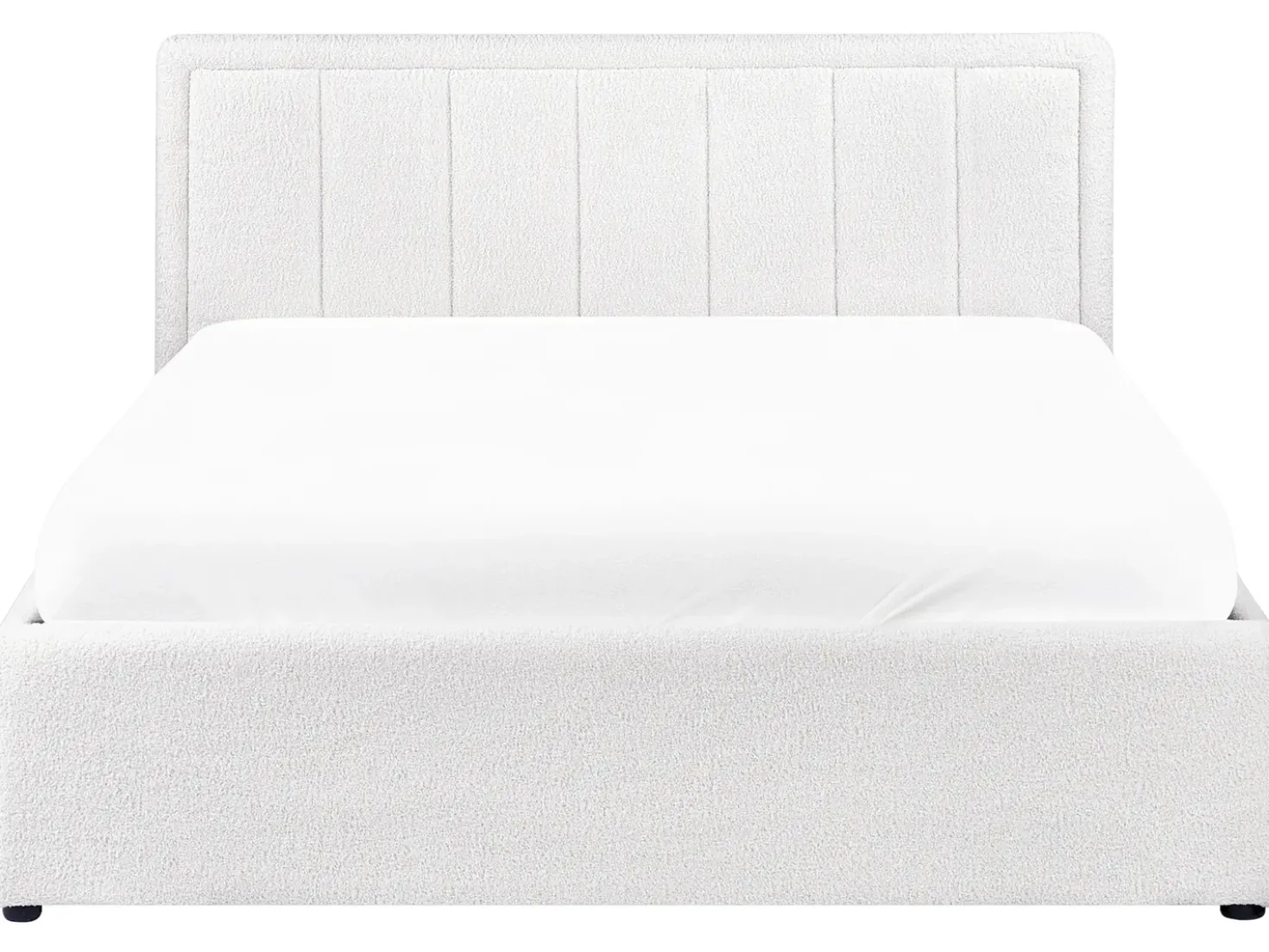 Letto contenitore Bouclé MONTLAUR 140 x 200 cm Bianco
