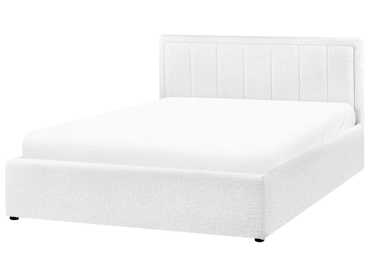 Letto contenitore Bouclé MONTLAUR 140 x 200 cm Bianco