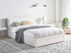 Letto contenitore Bouclé MONTLAUR 140 x 200 cm Bianco