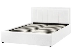 Letto contenitore Bouclé MONTLAUR 140 x 200 cm Bianco
