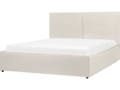 Letto contenitore Bouclé MOISSAC 160 x 200 cm Bianco sporco
