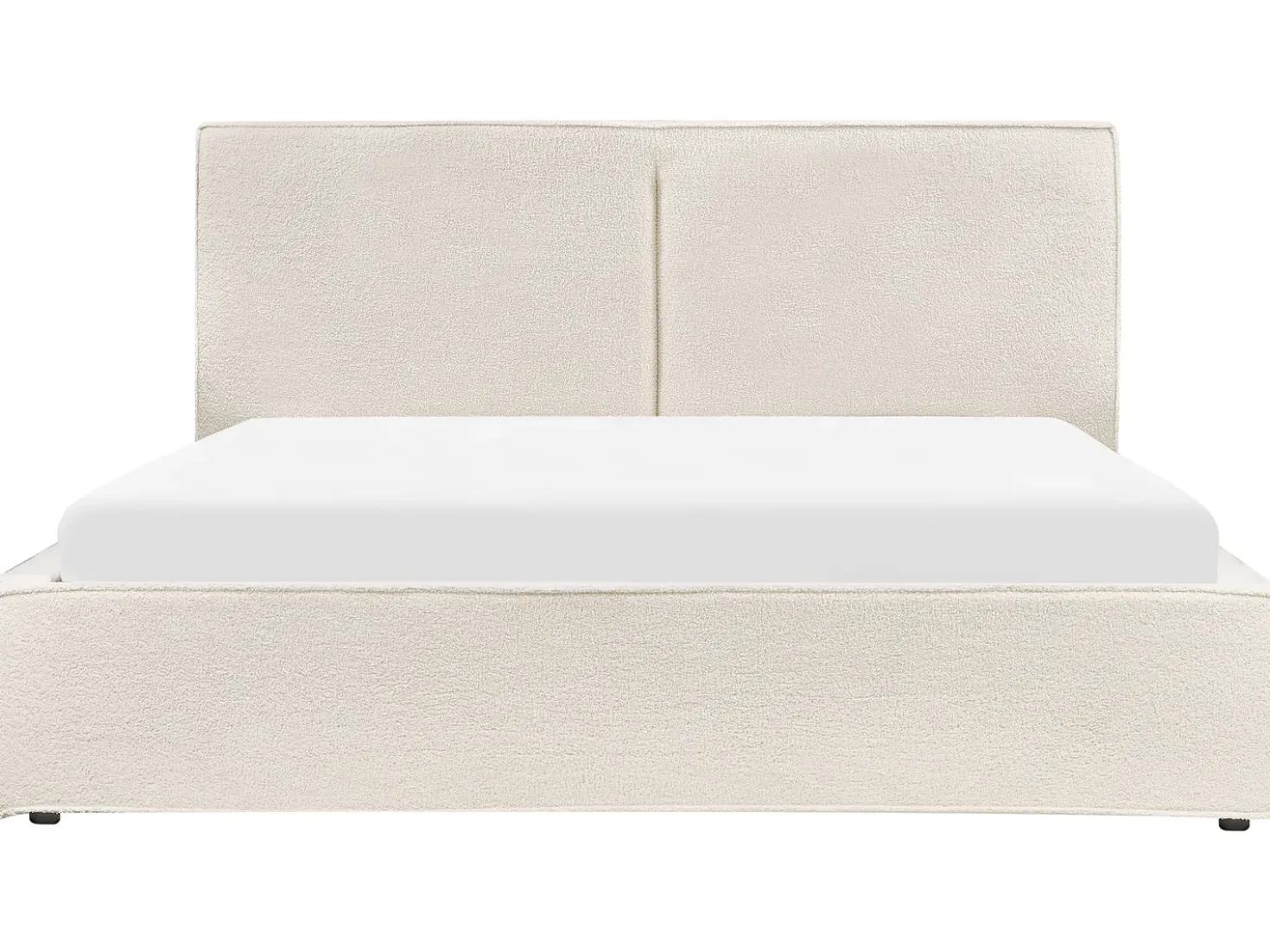 Letto contenitore Bouclé MOISSAC 160 x 200 cm Bianco sporco