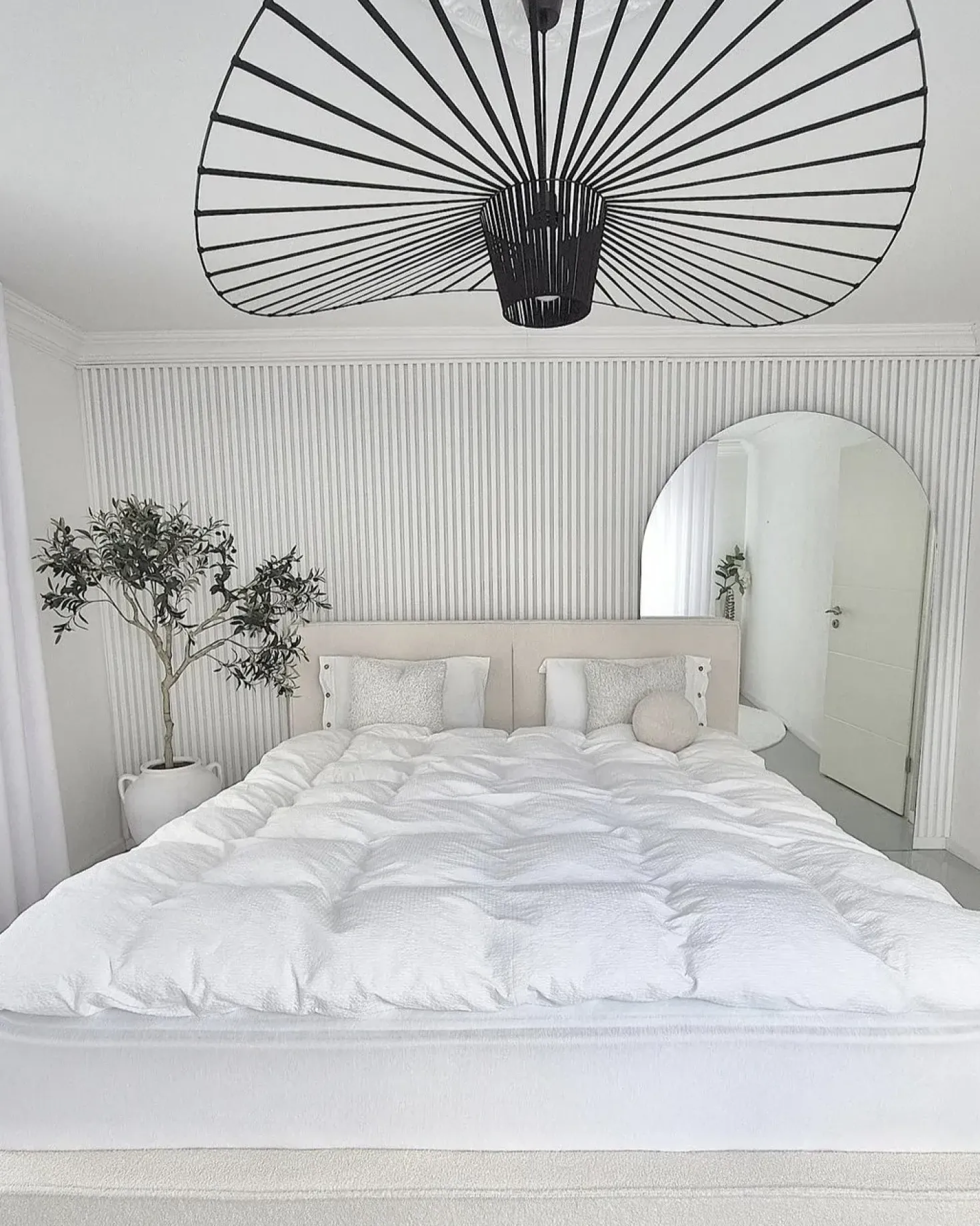 Letto contenitore Bouclé MOISSAC 160 x 200 cm Bianco sporco