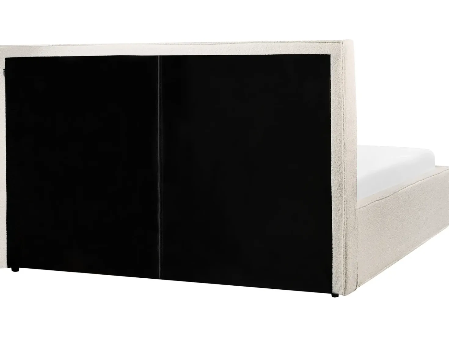 Letto contenitore Bouclé MOISSAC 160 x 200 cm Bianco sporco