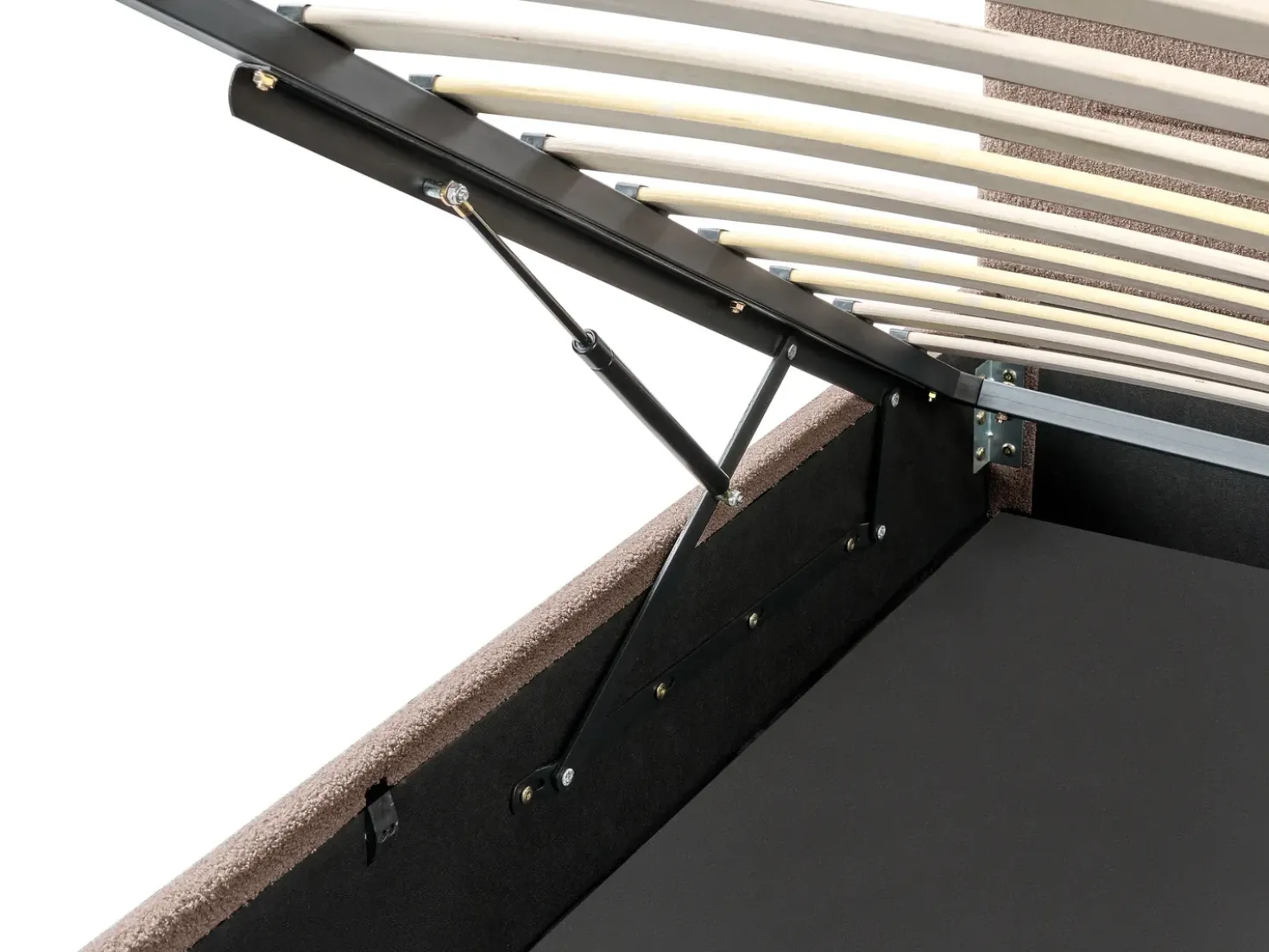 Letto contenitore Bouclé MASSOGNES 180 x 200 cm Tortora