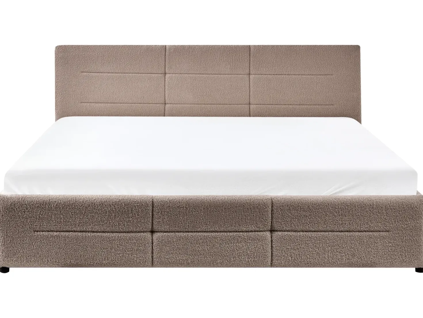 Letto contenitore Bouclé MASSOGNES 180 x 200 cm Tortora