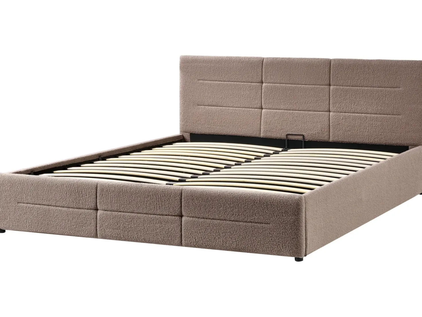 Letto contenitore Bouclé MASSOGNES 180 x 200 cm Tortora