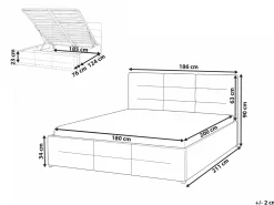 Letto contenitore Bouclé MASSOGNES 180 x 200 cm Tortora