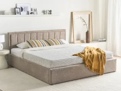 Letto contenitore Bouclé MONTLAUR 180 x 200 cm Tortora