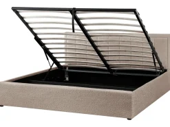 Letto contenitore Bouclé MONTLAUR 180 x 200 cm Tortora