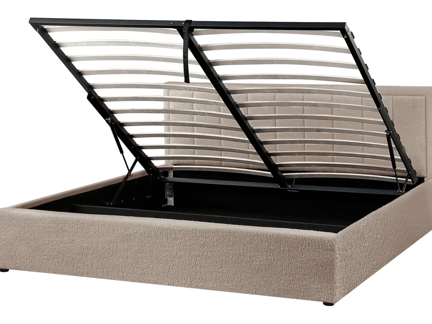 Letto contenitore Bouclé MONTLAUR 180 x 200 cm Tortora