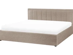 Letto contenitore Bouclé MONTLAUR 180 x 200 cm Tortora