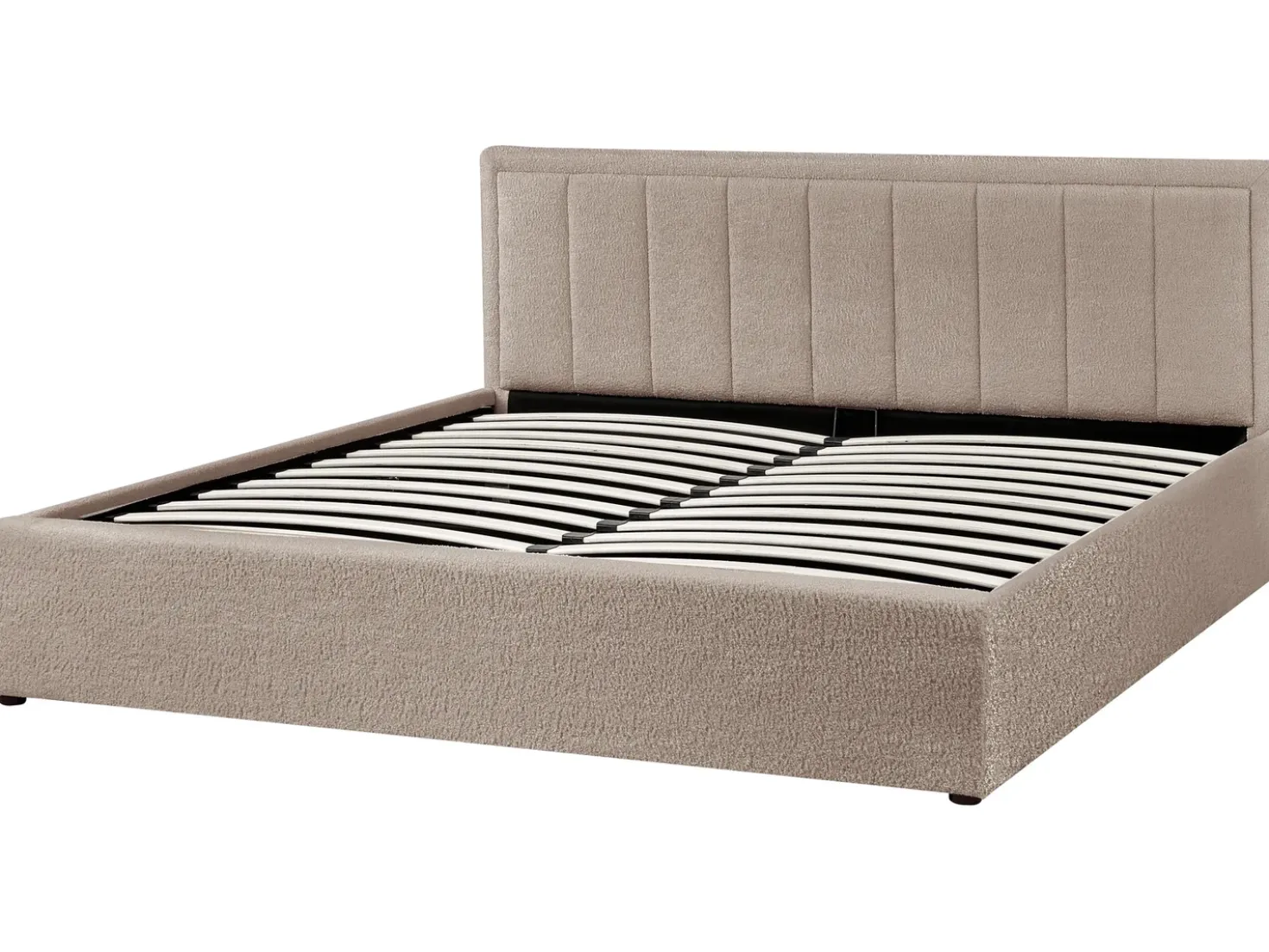 Letto contenitore Bouclé MONTLAUR 180 x 200 cm Tortora
